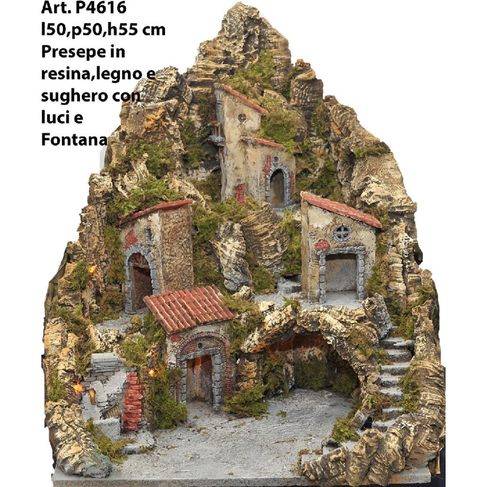 PRESEPE LEGNO SUGHERO C/LUCE FONTANA PRESEPE LEGNO SUGHERO C/LUCE FONTANA