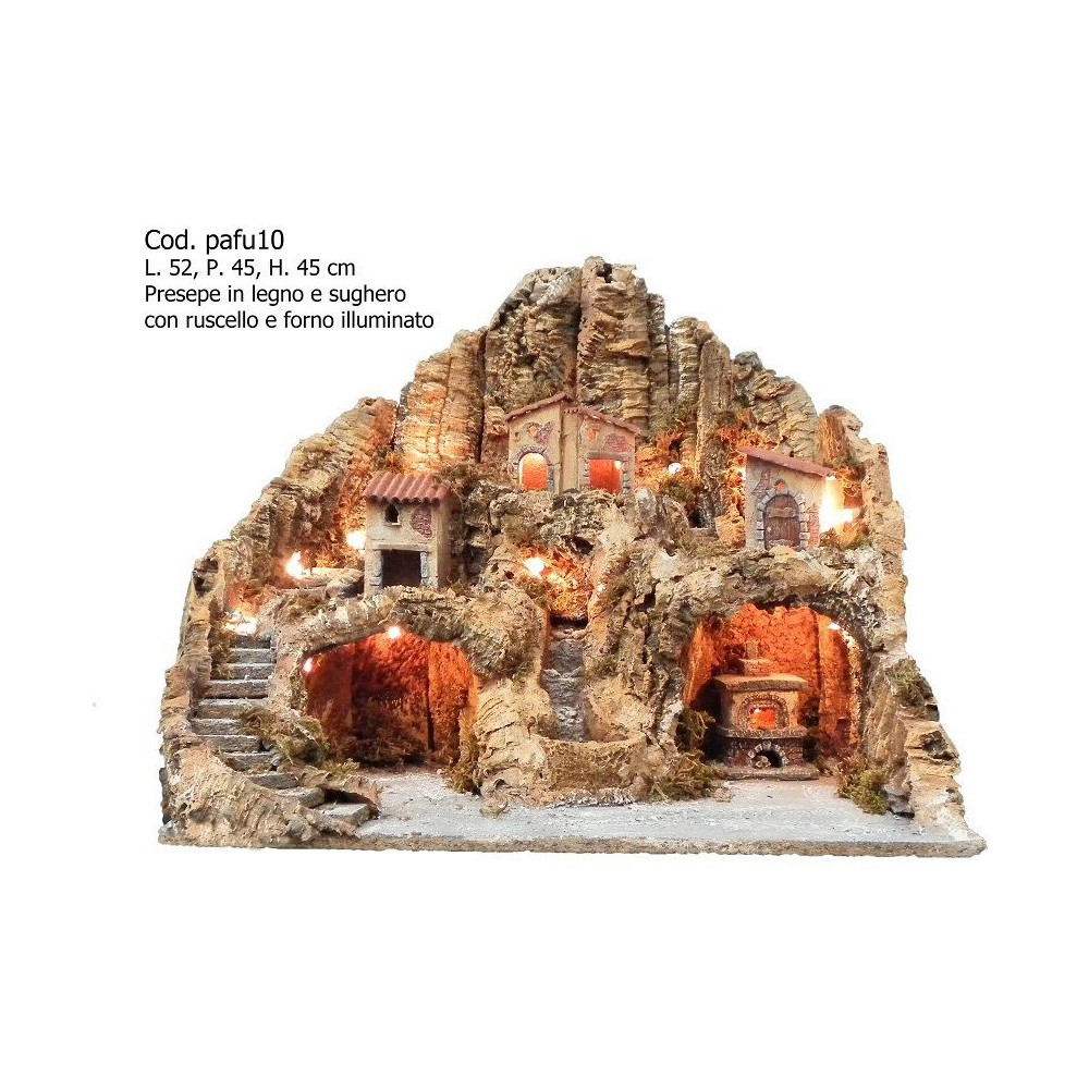 PRESEPE LEGNO SUGHERO C/LUCE RUSCELLO PRESEPE LEGNO SUGHERO C/LUCE RUSCELLO