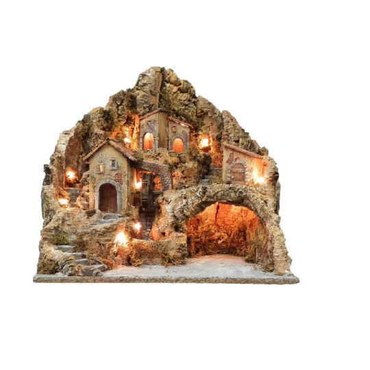PRESEPE LEGNO SUGHERO C/LUCE RUSCELLO E PRESEPE LEGNO SUGHERO C/LUCE RUSCELLO E