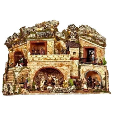 PRESEPE LUCI E FONTANA 57X37X45