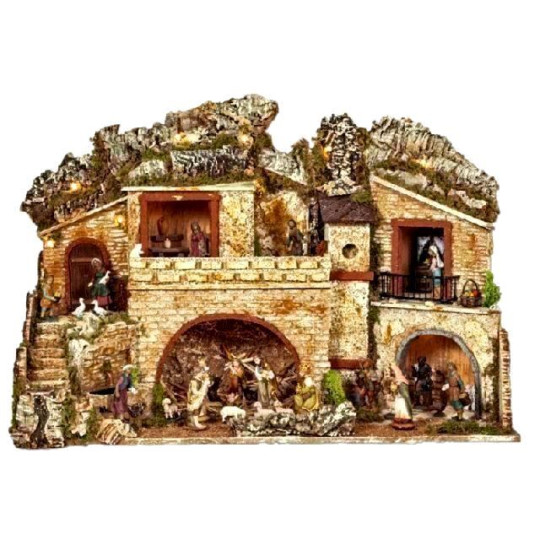 PRESEPE LUCI E FONTANA 57X37X45 PRESEPE LUCI E FONTANA 57X37X45