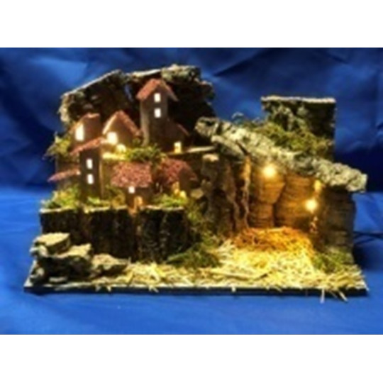 VILLAGGIO CON GROTTA E LUCE 30X17X18 VILLAGGIO CON GROTTA E LUCE 30X17X18