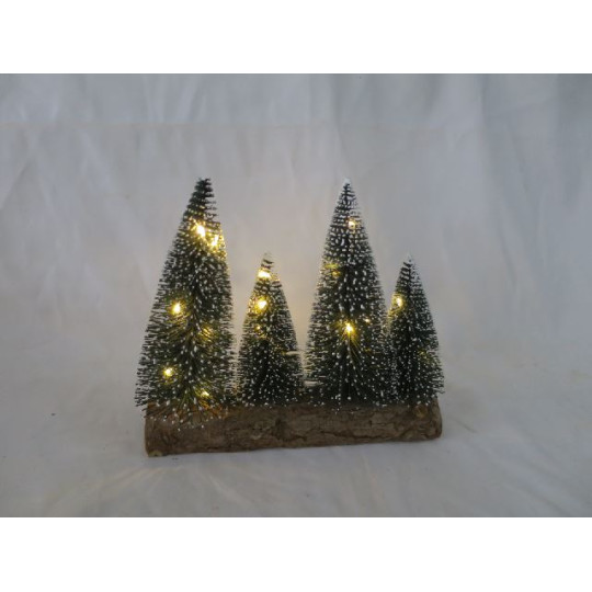 ALBERI SU TRONCO C/LED 6,5X15CM PLAS/LEG