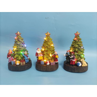 ALBERO NATALE C/LED 10X8,2XH15,8CM X3