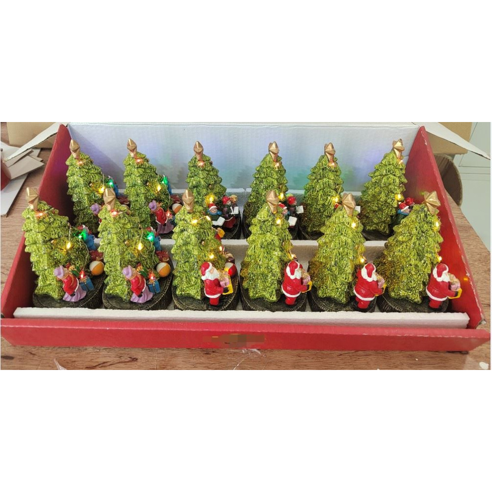 ALBERO NATALE C/LED 10X8,2XH15,8CM X3