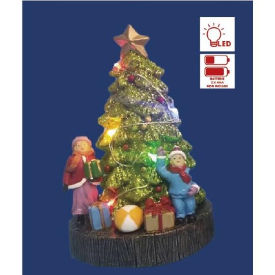 ALBERO NATALE C/LED 10X8,2XH15,8CM X3