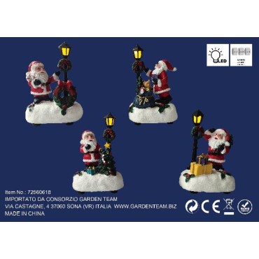 BABBO NATALE C/LAMPIONE 8X5,5X12CM LED 2