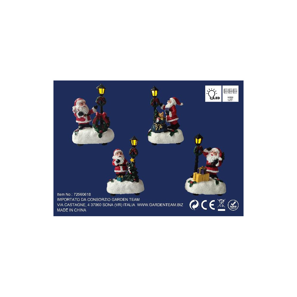 BABBO NATALE C/LAMPIONE 8X5,5X12CM LED BABBO NATALE C/LAMPIONE 8X5,5X12CM LED
