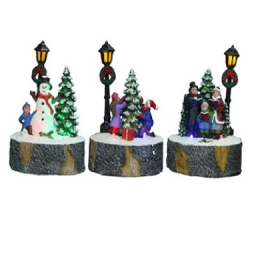 DECO FIG NATALE C/LAMP D9XH13CM X3