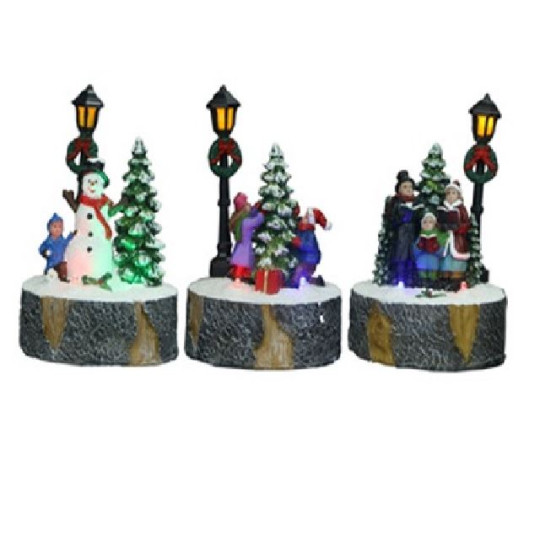 DECO FIG NATALE C/LAMP D9XH13CM X3