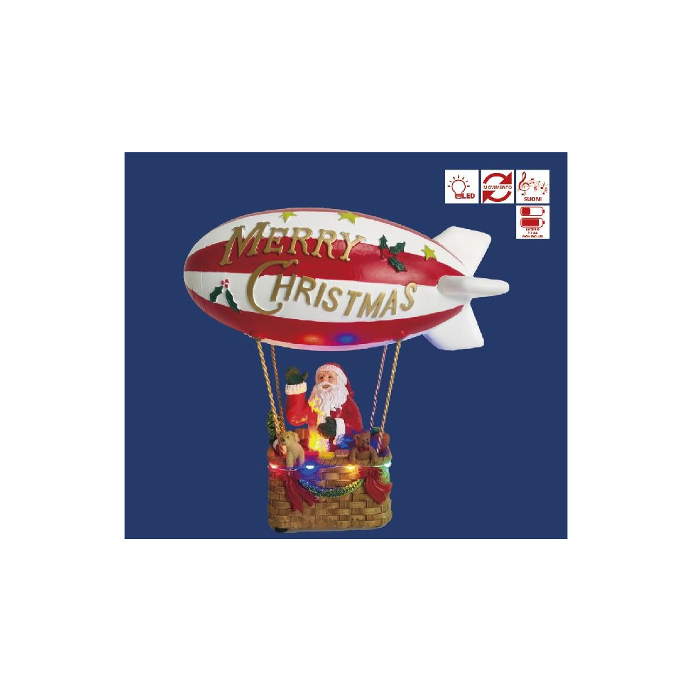 MONGOLFIERA C/LED MUSICA MOVIM H25CM X1