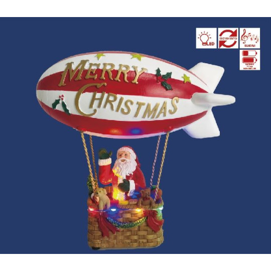 MONGOLFIERA C/LED MUSICA MOVIM H25CM X1