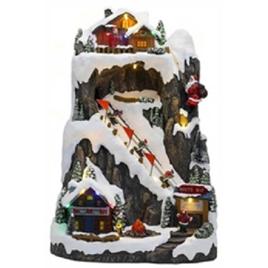 MONTAGNA LED MUSICA SCIATORI 25X22XH36,5 MONTAGNA LED MUSICA SCIATORI 25X22XH36,5