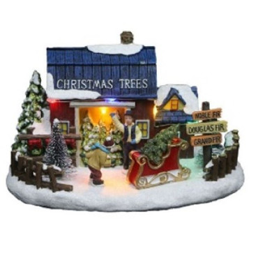 NEGOZIO ALBERI NATALE LED 20,5X14XH13CM