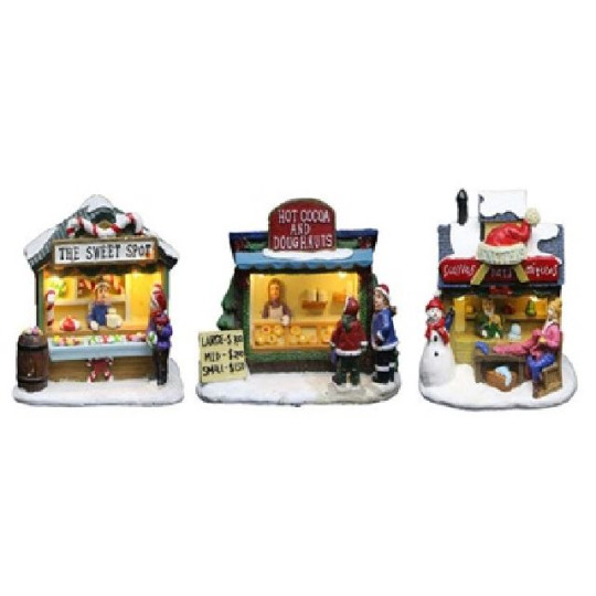 NEGOZIO DOLCI C/LED H10,5CM X3 ASS DISPL