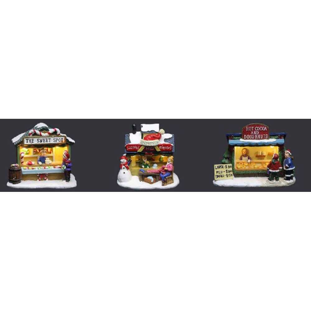 NEGOZIO DOLCI C/LED H10,5CM X3 ASS DISPL