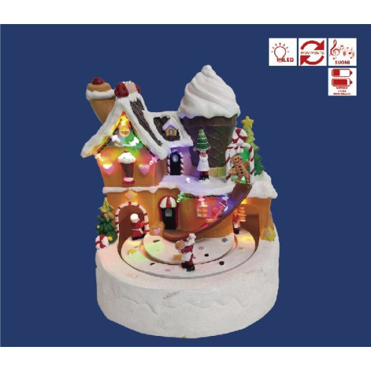 NEGOZIO DOLCI LED MUSICA MOVIM H20,5CM
