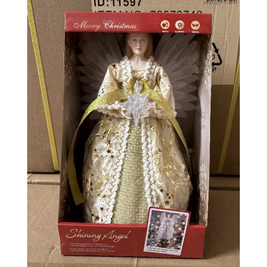 PUNTALE ANGELO ORO H24CM USB MUS MOV FOT