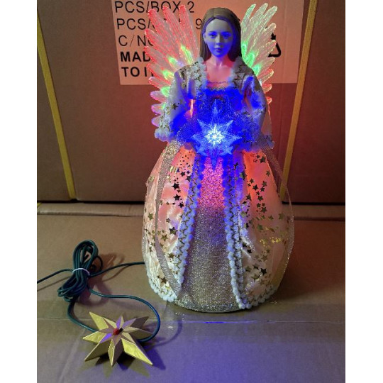 PUNTALE ANGELO ORO H24CM USB MUS MOV FOT