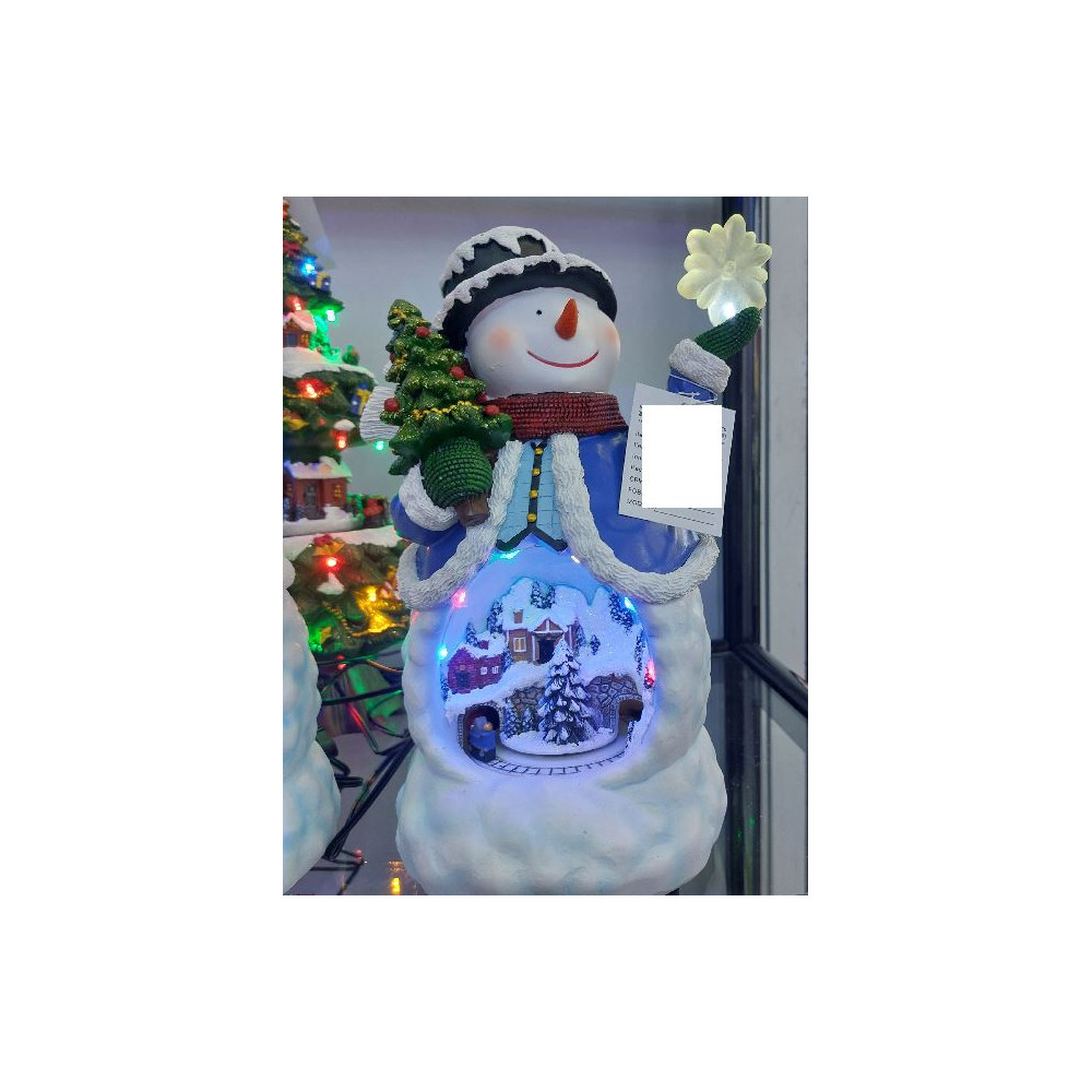 PUPAZZO DI NEVE BLU TRENO 19,5X16,5X30CM