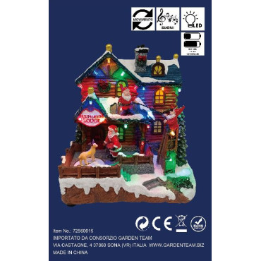 REINDEER LODGE MUS MOV LED 19X15X21CM 2