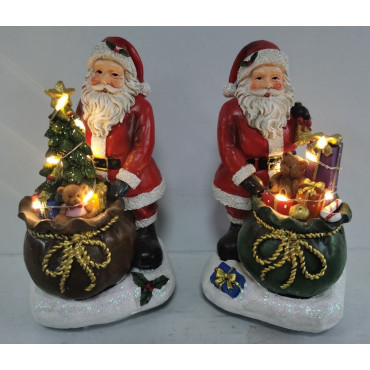 SANTA 8,5X8XH14,5CM LED X2ASS