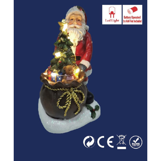 SANTA 8,5X8XH14,5CM LED X2ASS