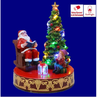 SANTA C/ALBERO LED H16,50CM 2