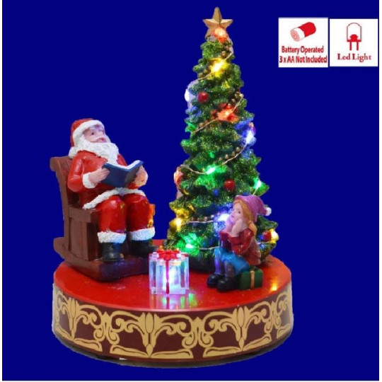 SANTA C/ALBERO LED H16,50CM