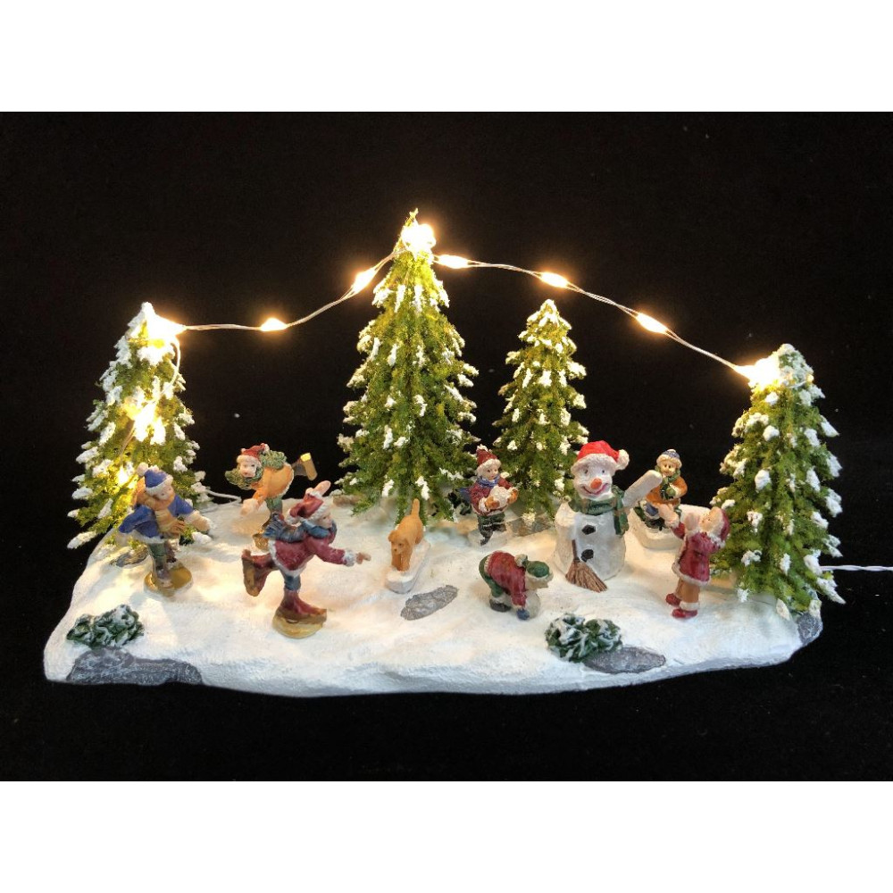 SCENA BOSCO LED 19X8,5XH9CM BATTERIA