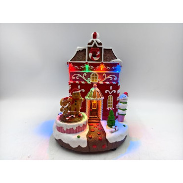 SCENA GINGERBREAD 15,5X12XH20CM LED MOV 2