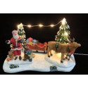 SCENA SLITTA SANTA 15,3X8,7XH9,5CM LED