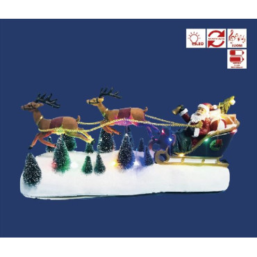 SLITTA C/SANTA 39,9XH20,8CM LED MUS MOV 2