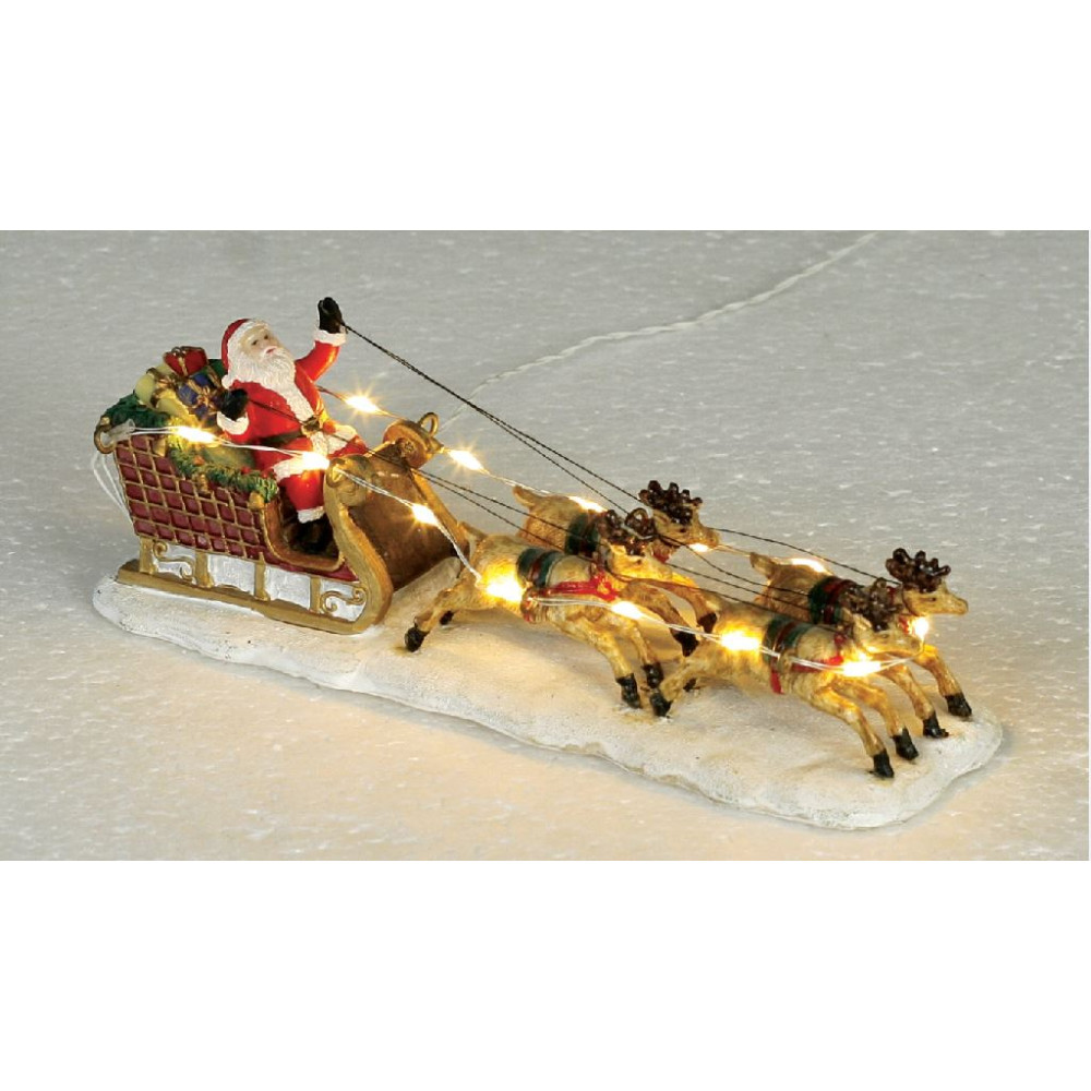 SLITTA SANTA C/RENNE 17,6XH6,3CM LED BAT