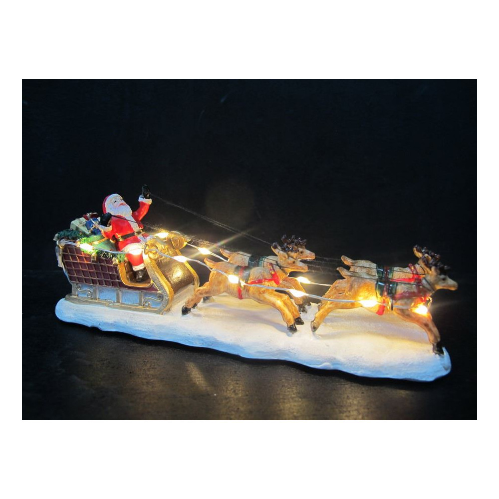 SLITTA SANTA C/RENNE 17,6XH6,3CM LED BAT