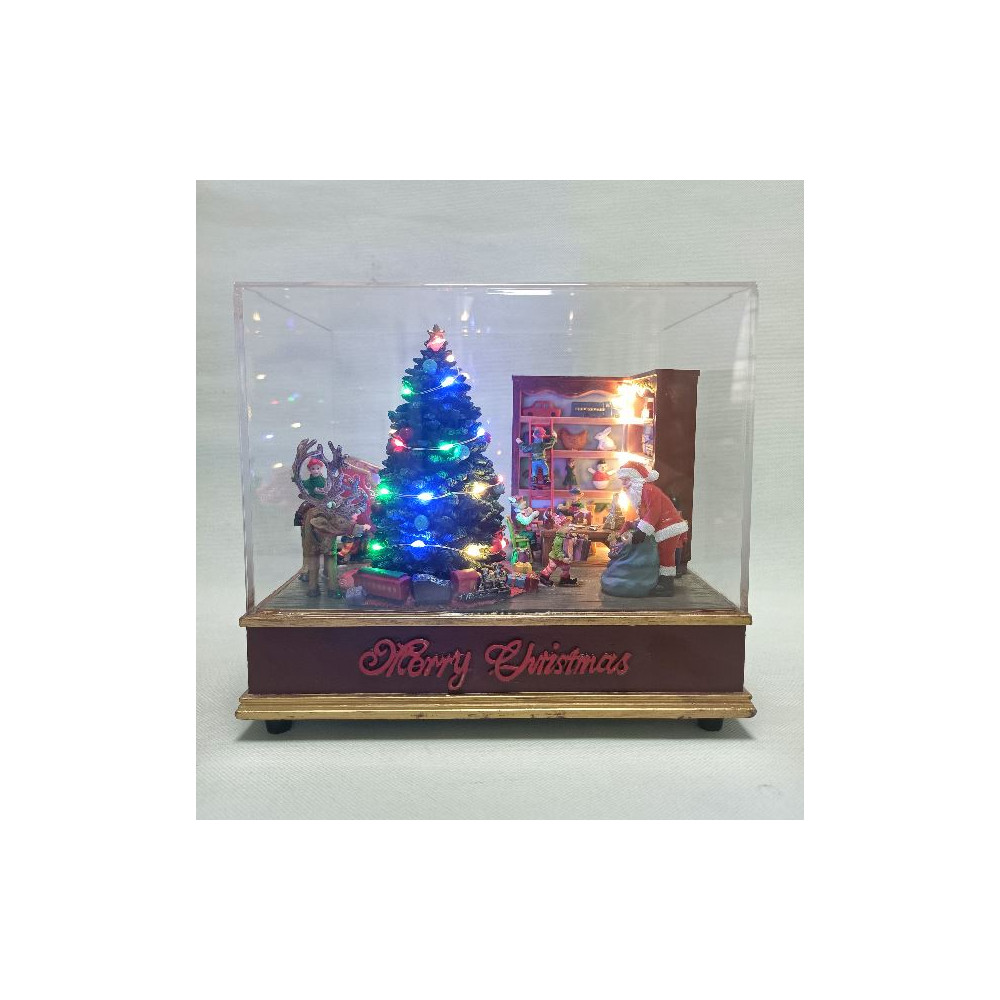 TECA C/SANTA 21,5X15,5XH18,5CM LED MUSIC