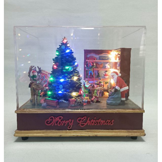 TECA C/SANTA 21,5X15,5XH18,5CM LED MUSIC