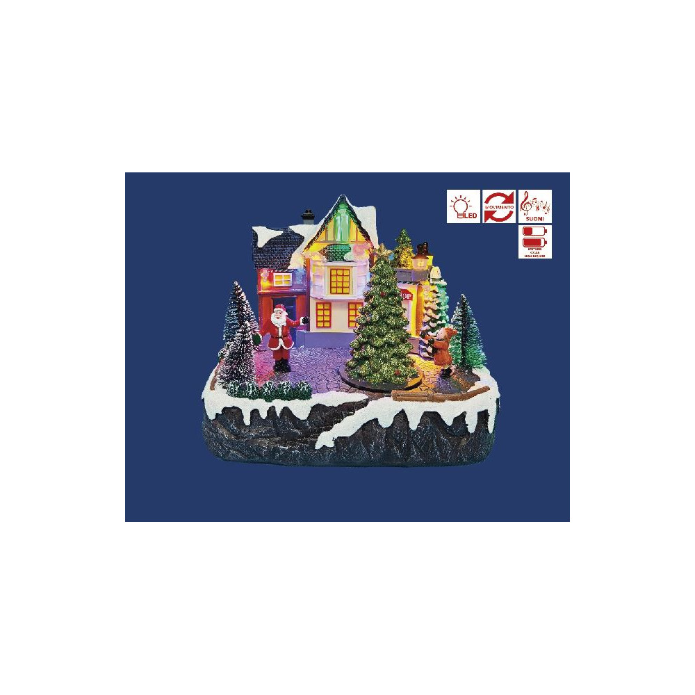 VILLAGGIO 20X15XH17,2 C/ALBERO LED MOV M
