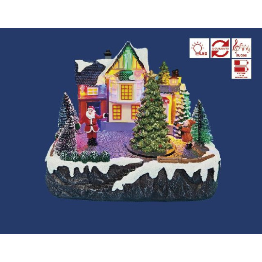 VILLAGGIO 20X15XH17,2 C/ALBERO LED MOV M