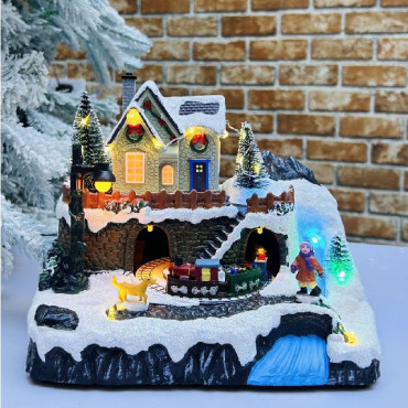 VILLAGGIO 22X15,5XH19CM TRENO MUSICA