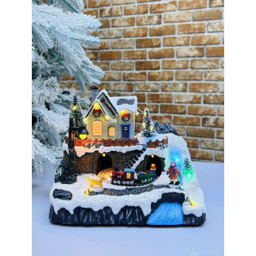 VILLAGGIO 22X15,5XH19CM TRENO MUSICA 2