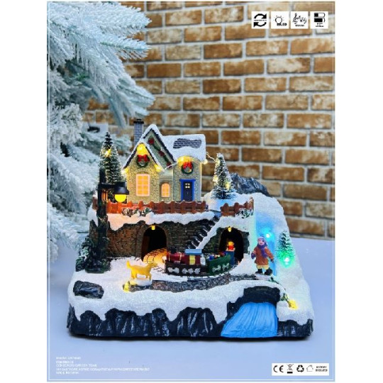 VILLAGGIO 22X15,5XH19CM TRENO MUSICA