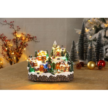 VILLAGGIO 27X20,8XH22,5CM LED TRENO MUSI 2