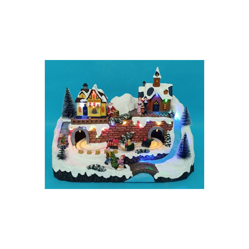 VILLAGGIO 32,9X19,4XH22,3CM LED MOV MUSI