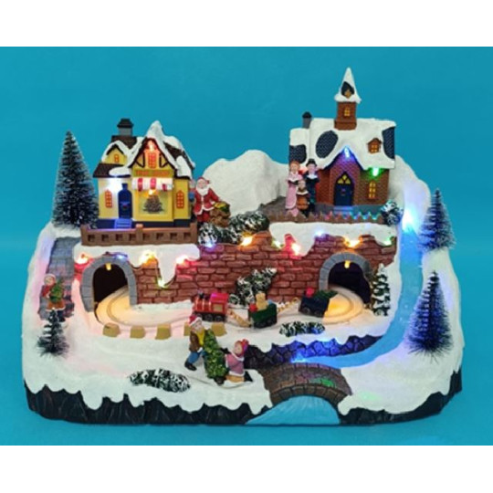 VILLAGGIO 32,9X19,4XH22,3CM LED MOV MUSI