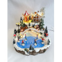 VILLAGGIO 33X35XH29CM PATTINATORI LED MU
