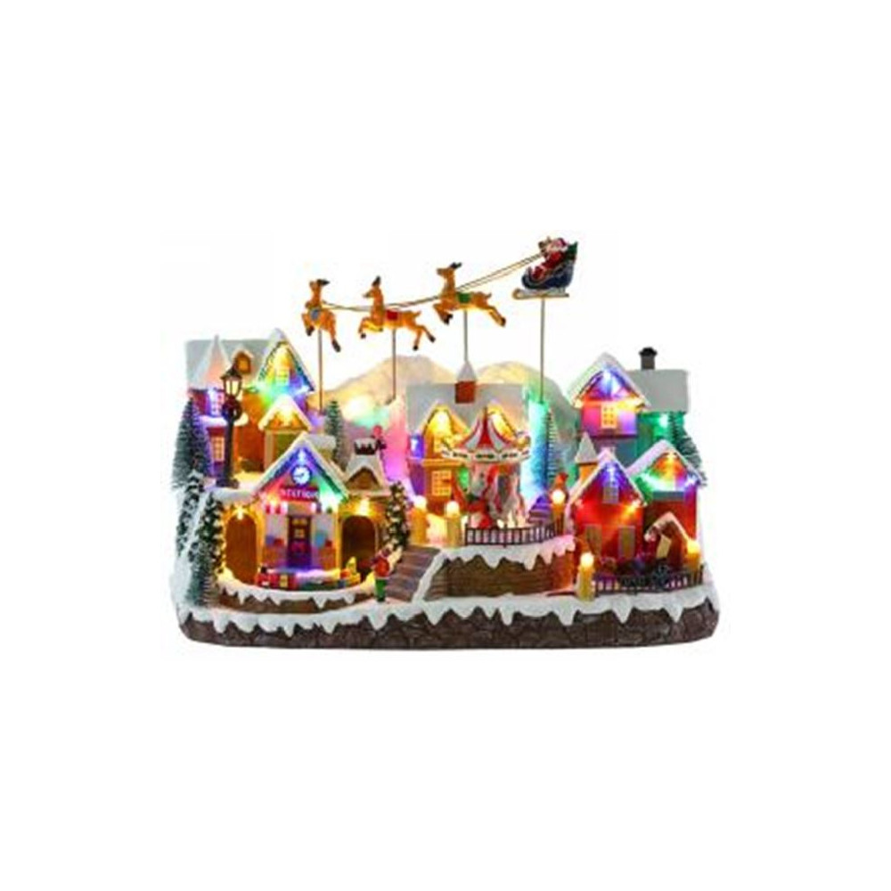 VILLAGGIO 42,5X24XH31CM LED MUSICA MOVIM