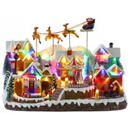 VILLAGGIO 42,5X24XH31CM LED MUSICA MOVIM