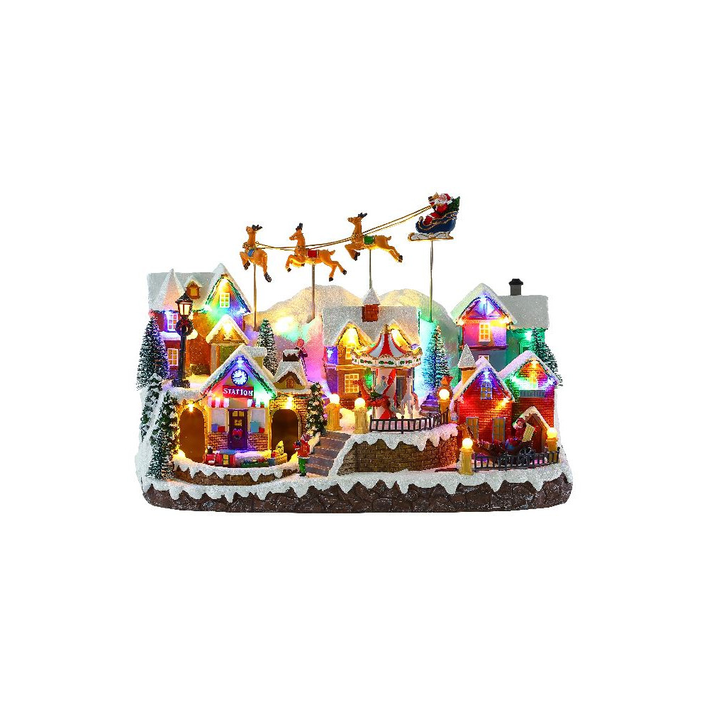 VILLAGGIO 42,5X24XH31CM LED MUSICA MOVIM