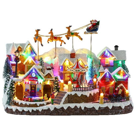 VILLAGGIO 42,5X24XH31CM LED MUSICA MOVIM